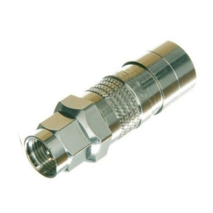 Corning Gilbert Ultrashield 6 RG6 Coaxial Connectors – GF-URS-6 Nickel Plated Brass Compression Fittings – 25 Pack